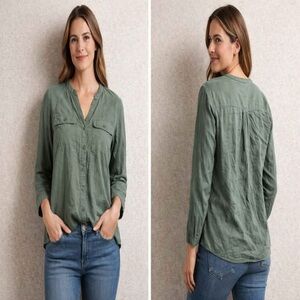 St. John's Bay Olive Button-Down Shirt